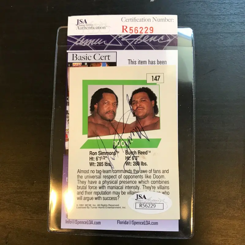 Ron Simmons Signed Autographed Wrestling Card JSA COA