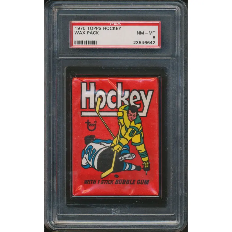 1975/76 Topps Hockey Unopened Wax Pack PSA 8