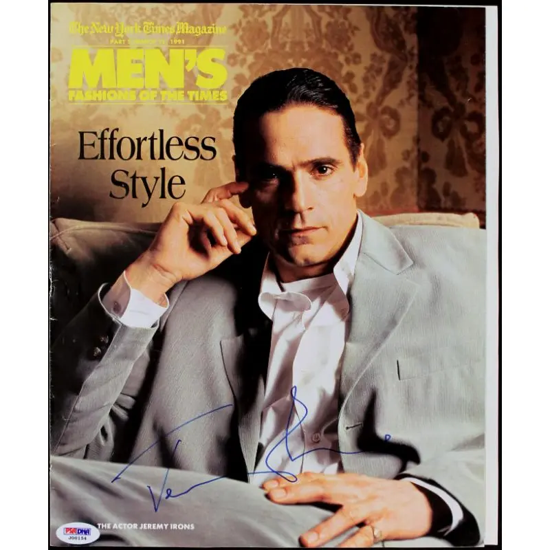 Jeremy Irons Authentic Signed Ny Times Mens Fahion Mag Cover PSA/DNA #J00154
