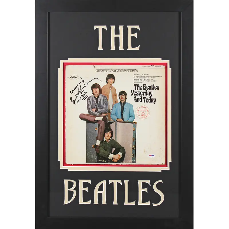 Paul McCartney The BeatlesSigned & Framed Yesterday & Today Album Cover PSA/DNA
