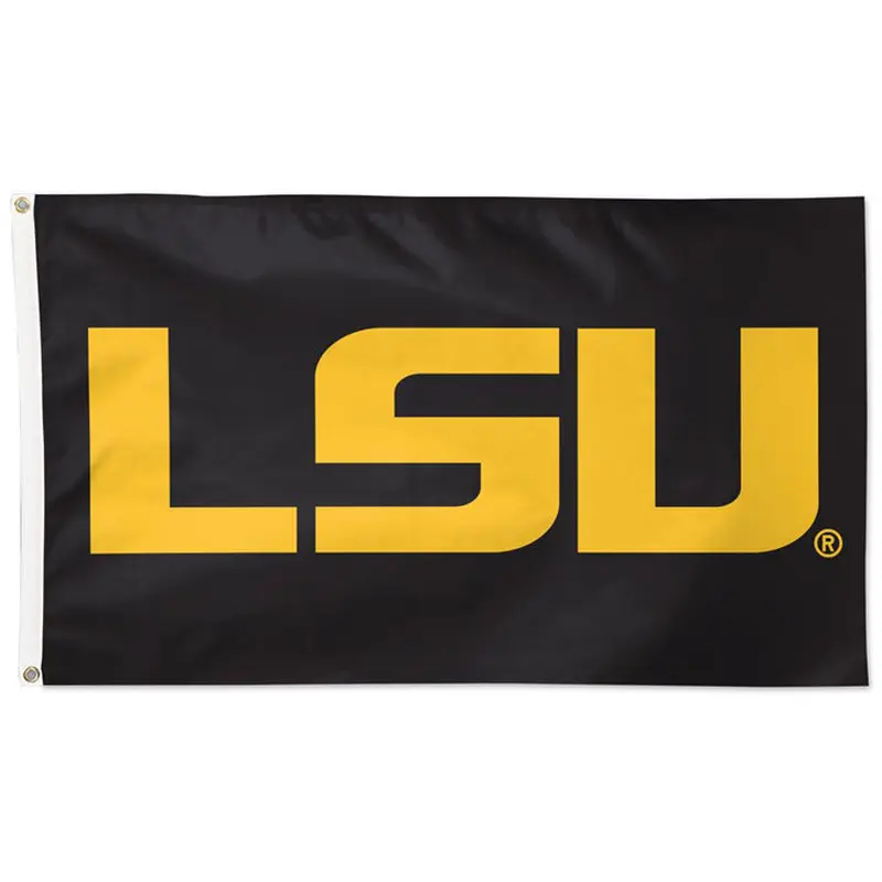 LSU Tigers LSU-On-Black Official NCAA Deluxe-Edition 3'x5' Flag - Wincraft Inc.