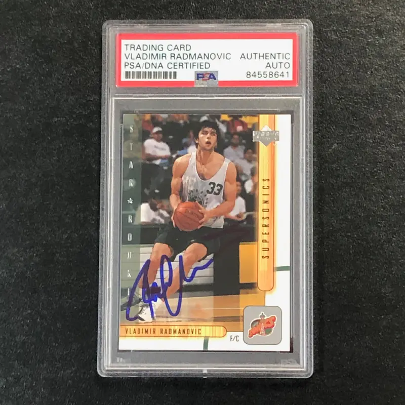 2001-02 Upper Deck #213 Vladimir Radmanovic Signed Card AUTO PSA Slabbed RC Sonics