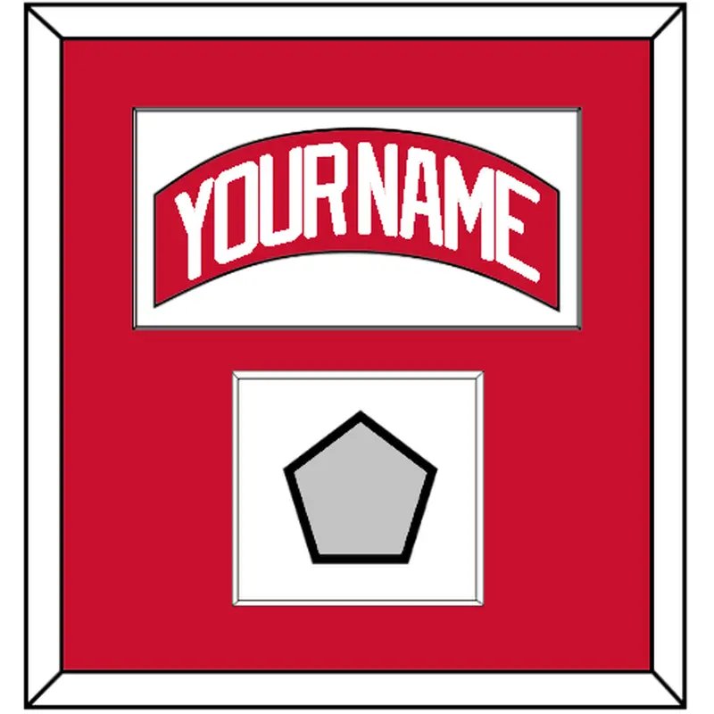 Detroit Nameplate & 2008 Stanley Cup Champions Patch - Home Red (2007-2017) - Single Mat 1