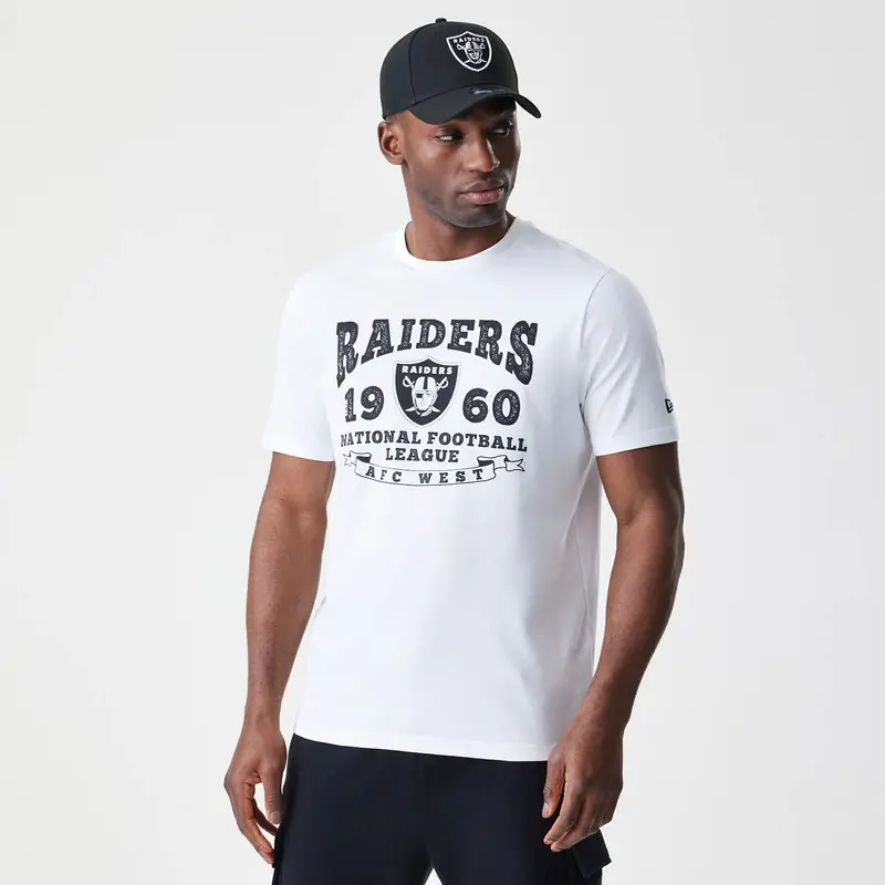 Las Vegas Raiders NFL Stack Arch Logo White T-Shirt