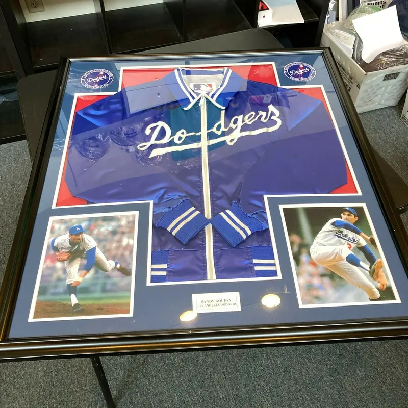 Sandy Koufax Signed Vintage Los Angeles Dodgers Jacket Framed With PSA DNA COA