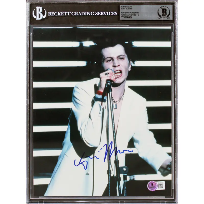 Gary Oldman Sid and Nancy Authentic Signed 8x10 Photo Auto Graded 10 BAS Slabbed