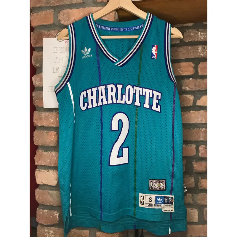 Vintage Hardwood Classics Adidas Charlotte Hornets Larry Johnson Swingman Size Small
