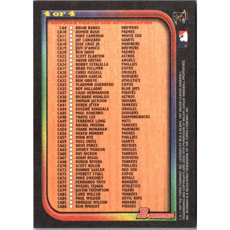 1997 Bowman Favorites Karim Garcia #ROY2