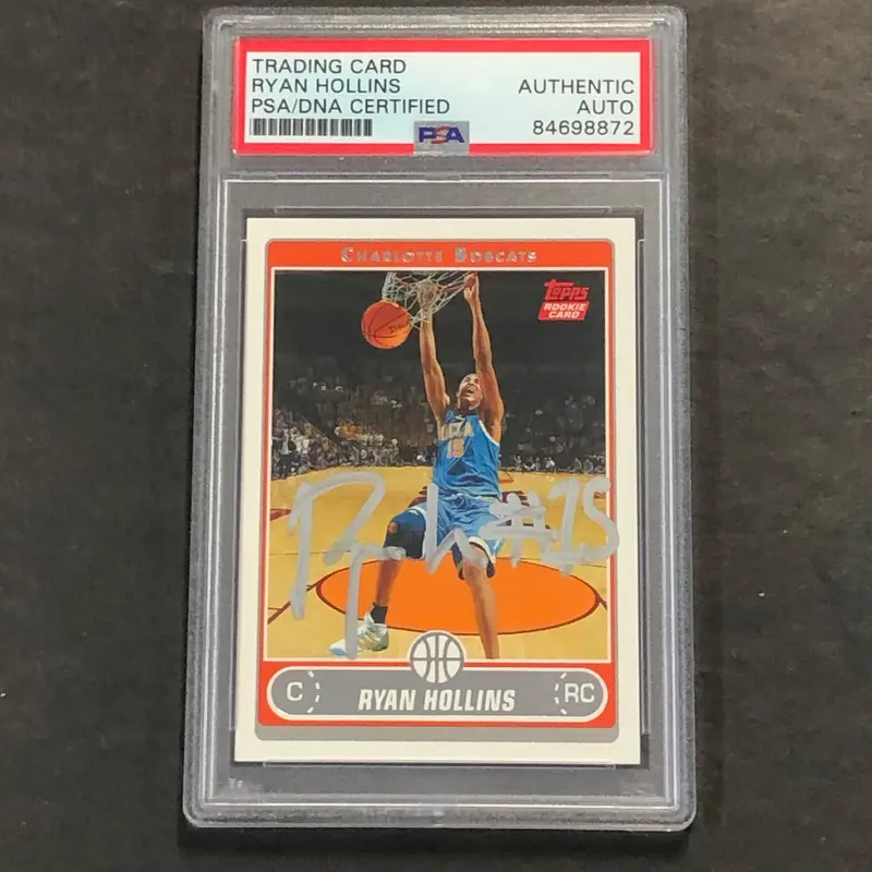 2006 Topps Rookie Card #225 Ryan Hollins Signed Card AUTO PSA Slabbed RC Bobcats