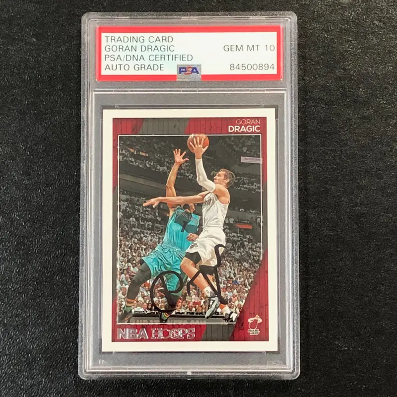 2016-17 NBA Hoops #48 Goran Dragic Signed Card AUTO 10 PSA/DNA Slabbed Heat