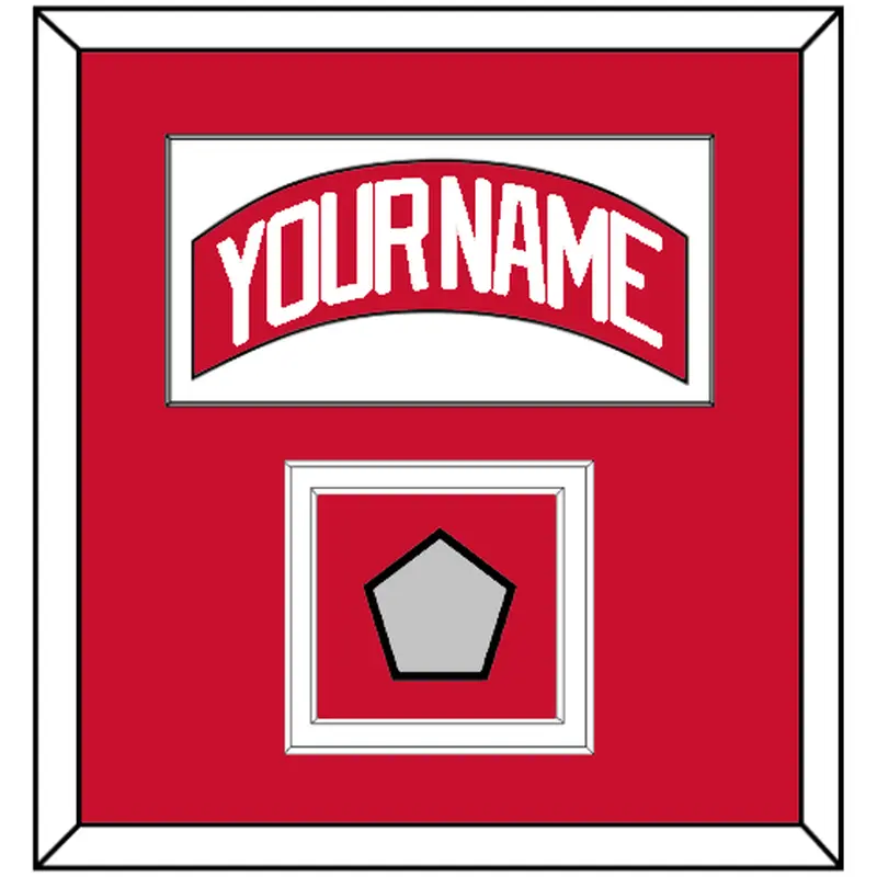 Detroit Nameplate & Stanley Cup Finals Patch - Home Red (2007-2017) - Double Mat 2