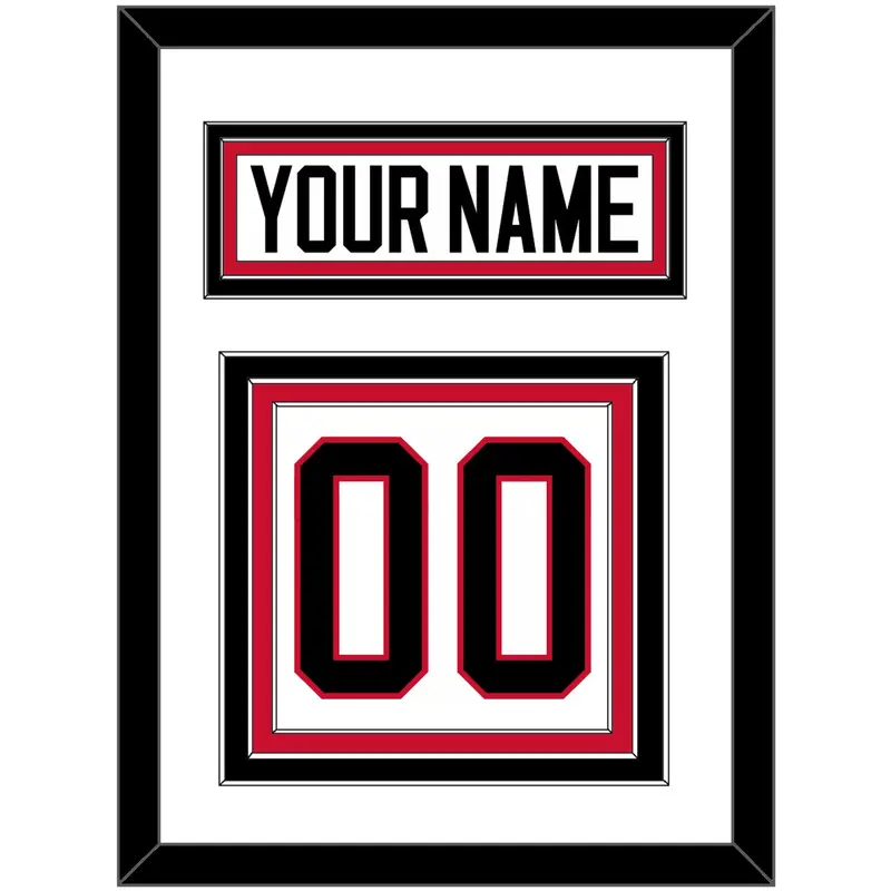 Ottawa Nameplate & Number (Back) - Home/Road White (1995-2007) - Triple Mat 1