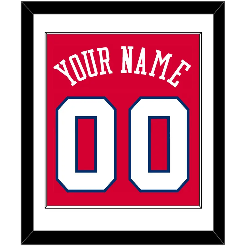 Philadelphia Name & Number - Road Red (1978-1991) - Single Mat 1