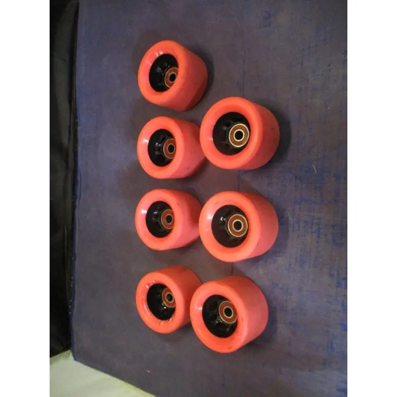 Used Pink Roller Skate Wheels Set of 7