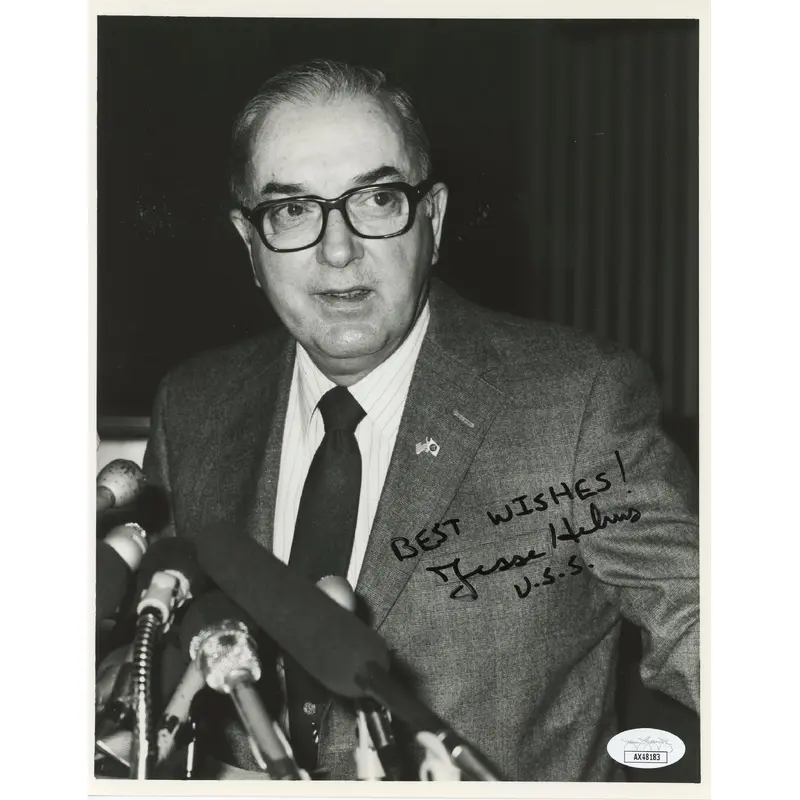 Jesse Helms Former Senator "Best Wishes!"  Signed 8x10 Photo JSA #AX48183