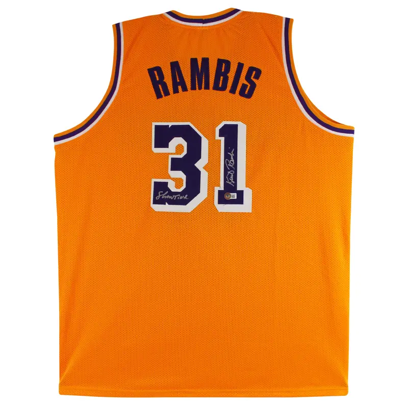 Kurt Rambis "Showtime" Authentic Signed Yellow Pro Style Jersey BAS Witnessed