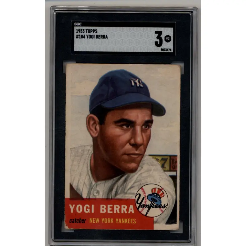 Yogi Berra 1953 Topps #104 SGC 3 Very Good