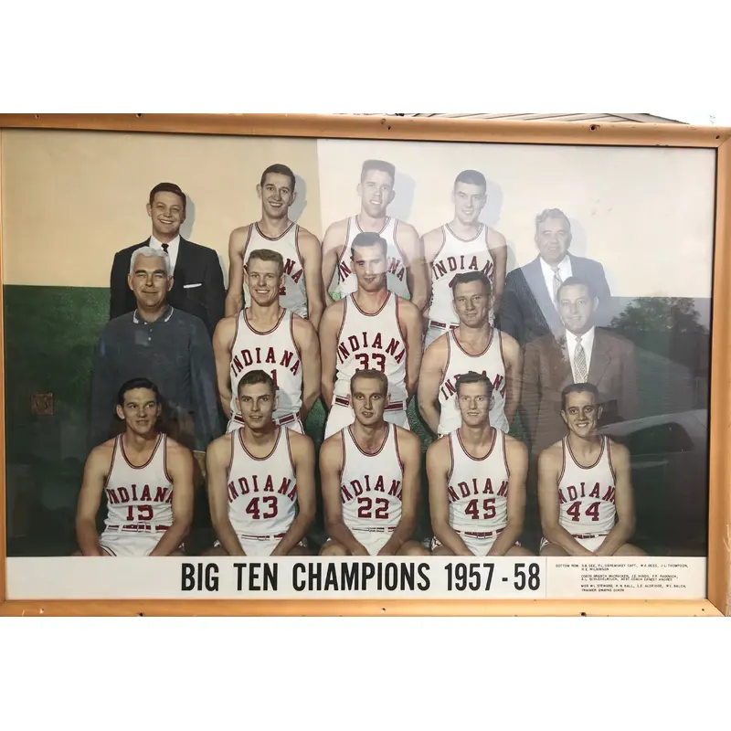 1957-58 Indiana University Basketball Big 10 Champs Team Framed 54x36 Photo