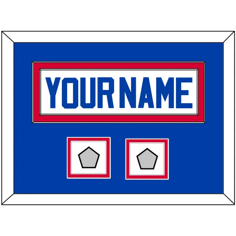 Detroit Name & 2 Champions Trophy Patches - Home White (1983-1996) - Double Mat 3