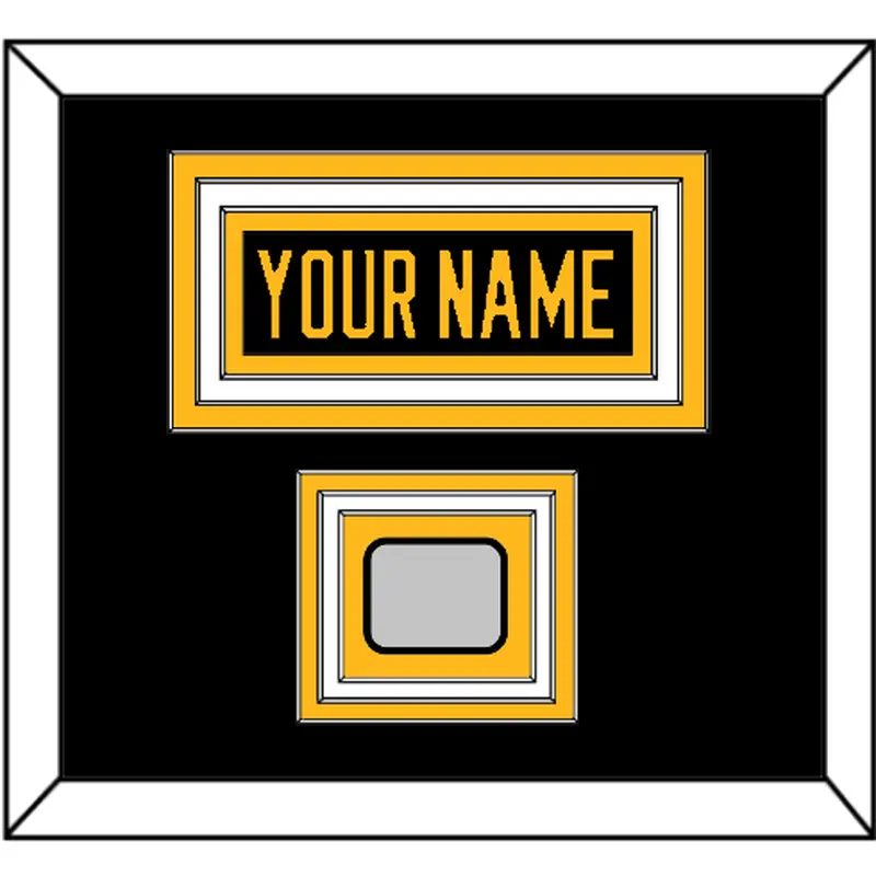 Pittsburgh Nameplate & Stanley Cup Champions Patch - Home Black - Triple Mat 2