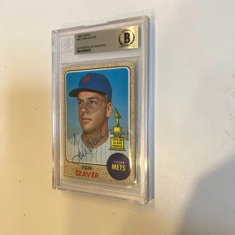 1968 Topps Tom Seaver #45 Signed Autographed Baseball Card BGS Beckett