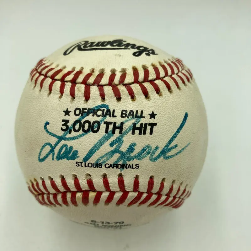 Lou Brock Autographed 3,000 Hit Commemorative Baseball JSA COA