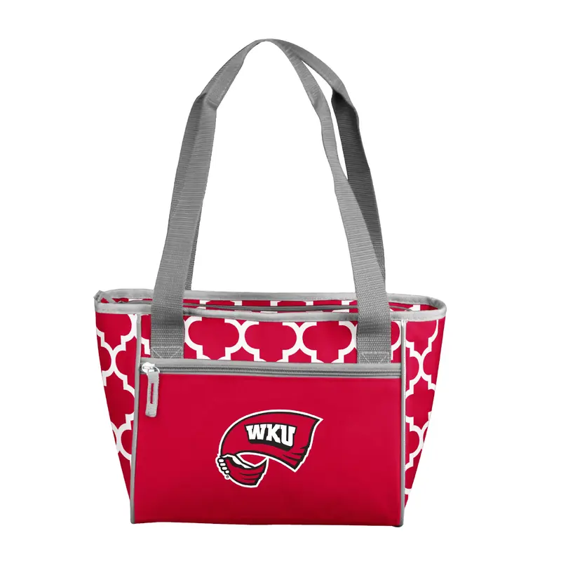 Western Kentucky Quatrefoil 16 Can Cooler Tote