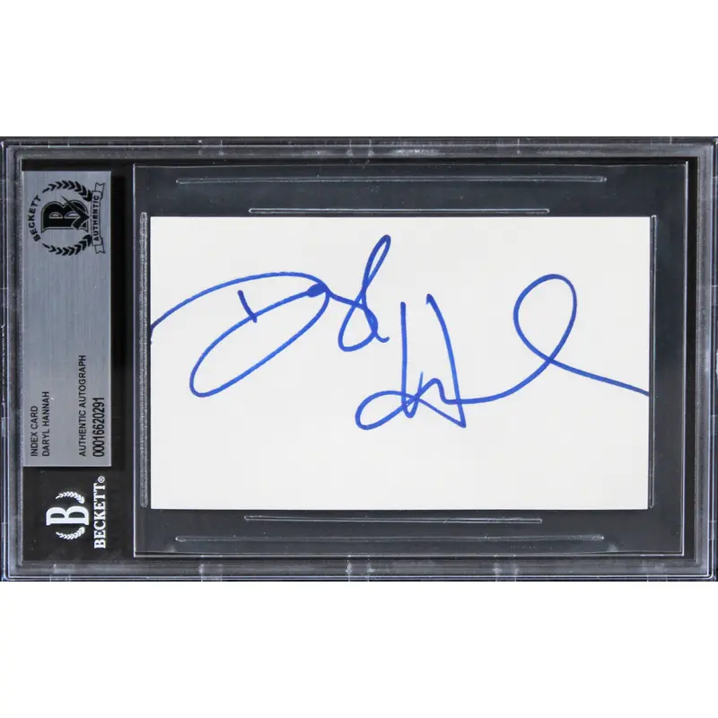 Daryl Hannah Wall Street Authentic Signed 3x5 Index Card Autographed BAS Slabbed