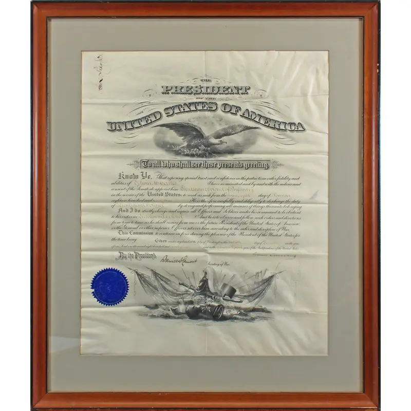 Grover Cleveland Signed & Framed 15.5x19 1893 Military Appointment JSA #XX11830