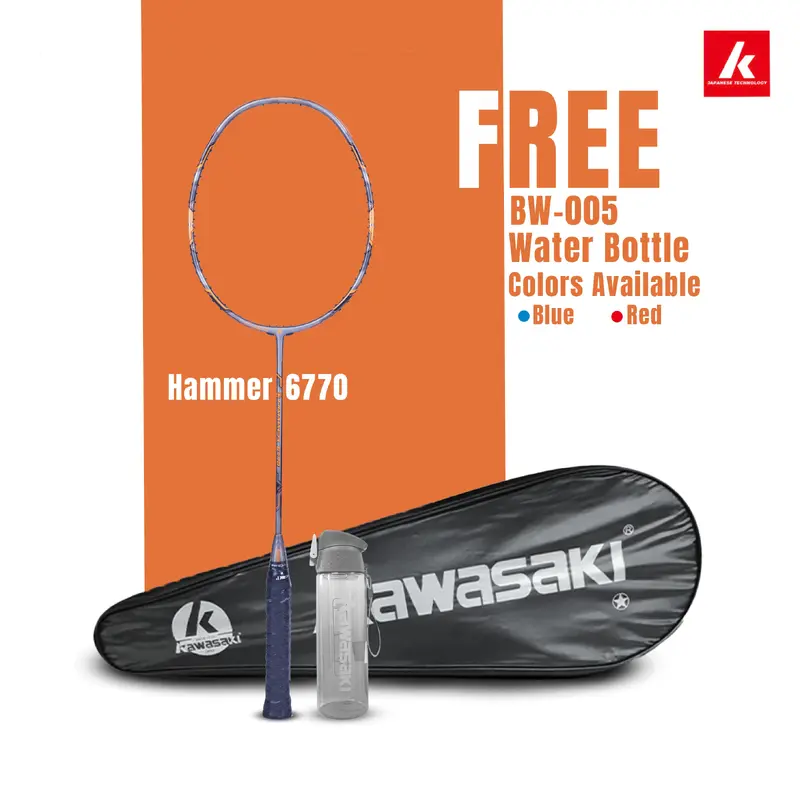 Hammer 6770 Unstrung Badminton Racket (Orange)-3U/G1 Kawasaki | Kibi Sports