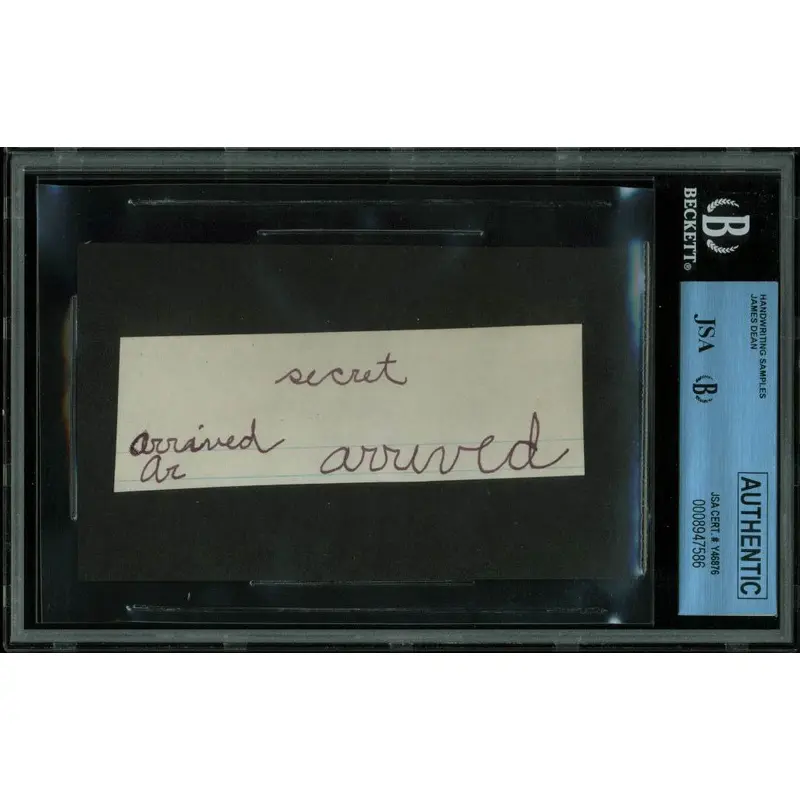James Dean 1.5x4 Handwriting Sample from 5th Grade Notebook JSA Slabbed #8947586