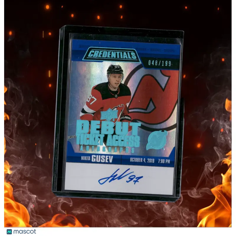 2019-20 Upper Deck Credentials Nikita Gusev Debut Ticket Blue Rookie Auto