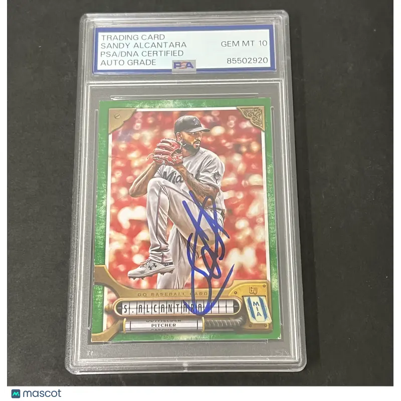 2022 Topps Gypsy Queen #271 Sandy Alcantara Green signed card PSA Auto 10