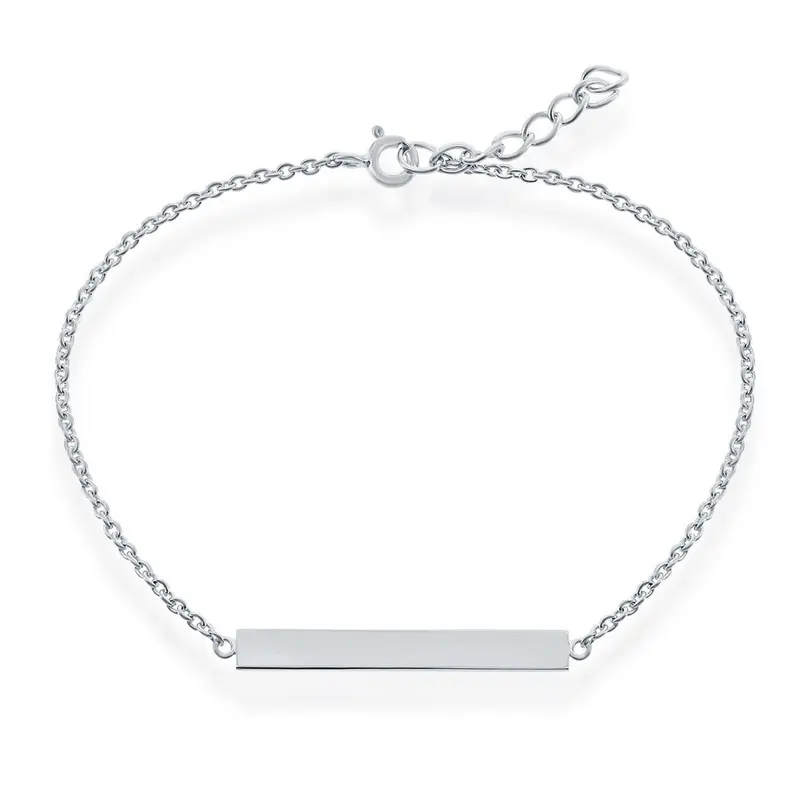Sterling Silver Bar ID Bracelet