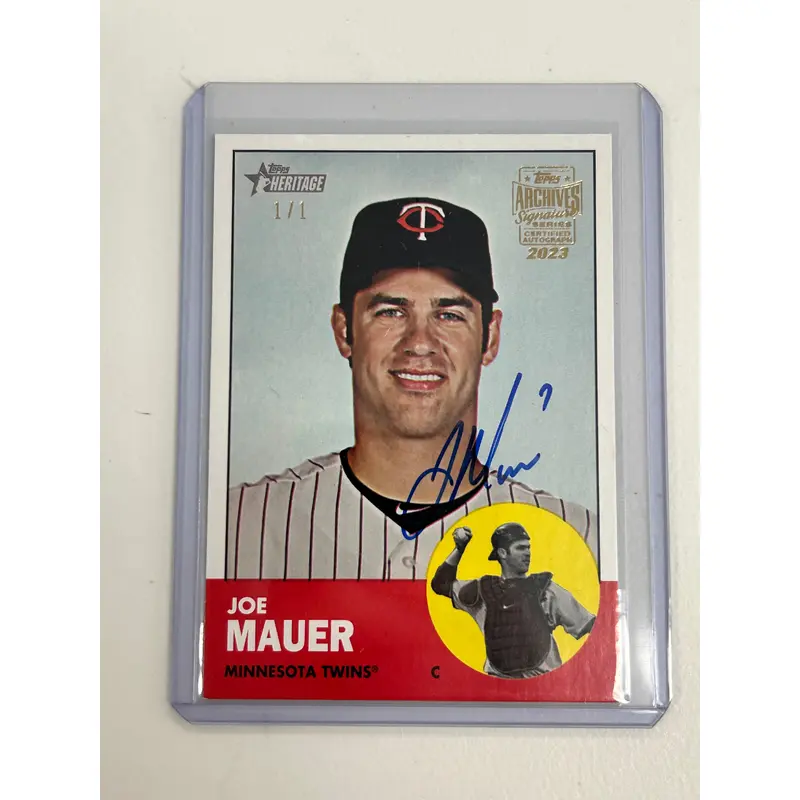 Joe Mauer 2023 Topps Archives Signature Series 2012 Heritage 1/1 Auto