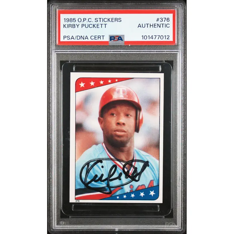 Kirby Puckett 1985 OPC Stickers Autograph PSA Auth