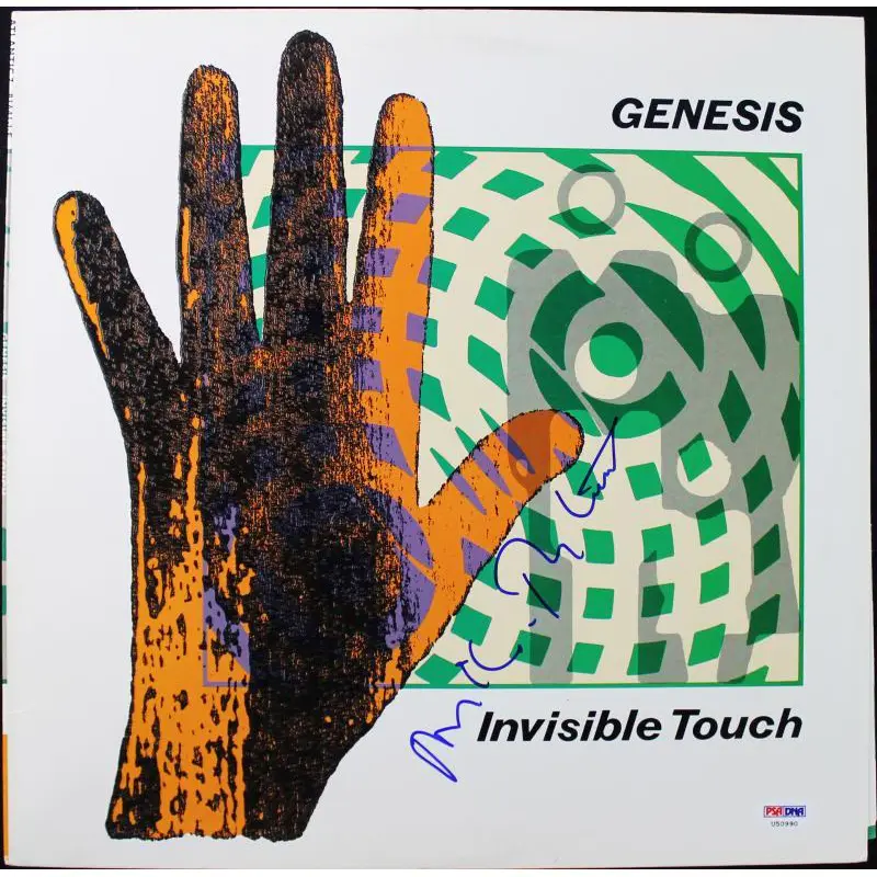 Mike Rutherford Genesis Invisible Touch Signed Album Cover W/ Vinyl PSA #U50990