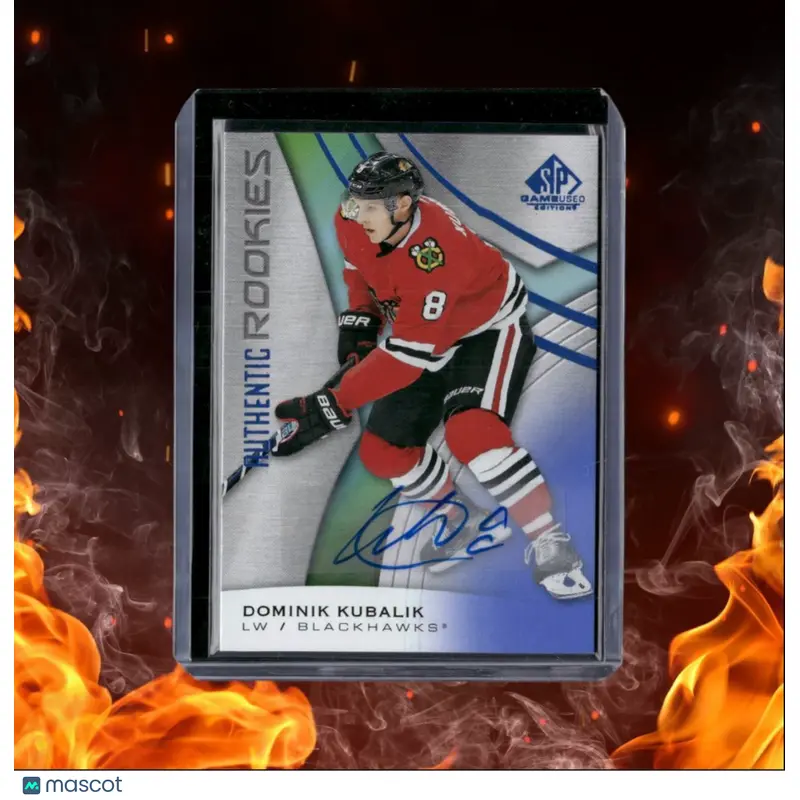 2019-20 SP Game Used Dominik Kubalik Blue Rookie Auto #191