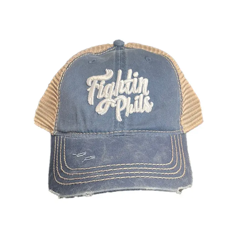 OC Sports Navy & Tea Stain  'Fightin Phils' Trucker Style Hat