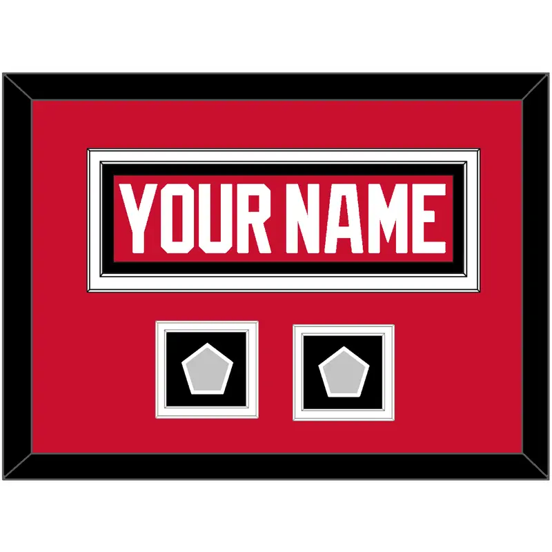 Chicago Nameplate & 2 Stanley Cup Finals Patches - Home Red (2007-2017) - Double Mat 3