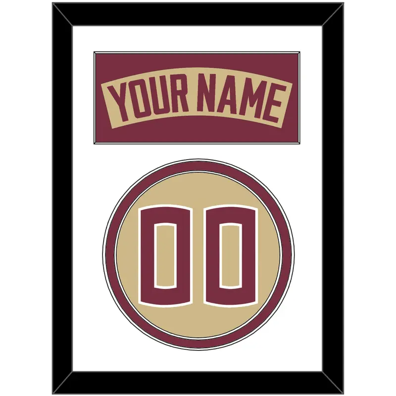 Florida State Baseball Nameplate & Number (Back) - Alternate Gold - Double Mat 1
