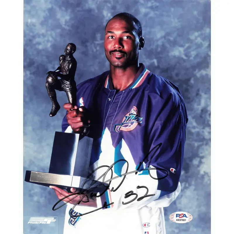 Karl Malone signed 8x10 photo PSA/DNA Utah Jazz Autographed
