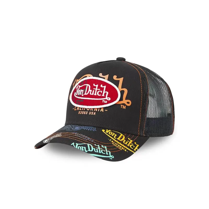 Von Dutch - Oval Patch Black Multicolor Trucker Cap