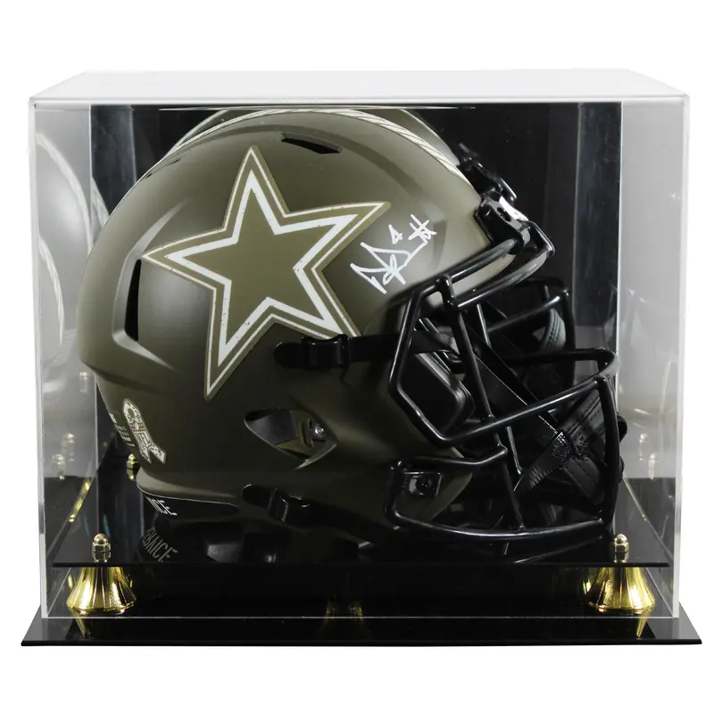 Cowboys Dak Prescott Signed STS F/S Speed Rep Helmet W/ Case w/ White Sig BAS W