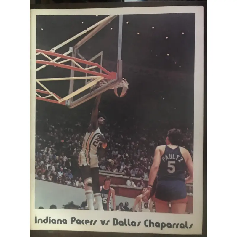 1971-72 Indiana Pacers vs Dallas Chapparrals ABA Basketball Program