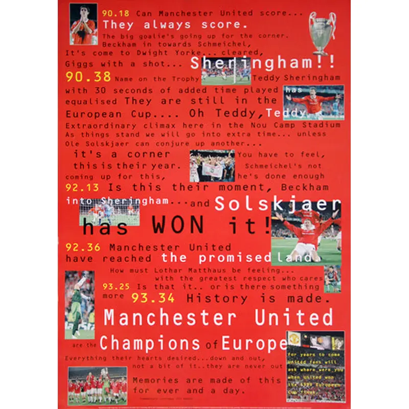 Manchester United "Promised Land" (European Cup Champions 1999) Commemorative Poster - UK