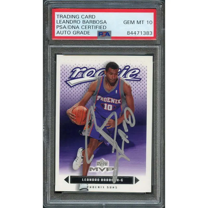 2003-04 Upper Deck MVP #228 Leandro Barbosa Signed Card AUTO 10 PSA Slabbed Suns