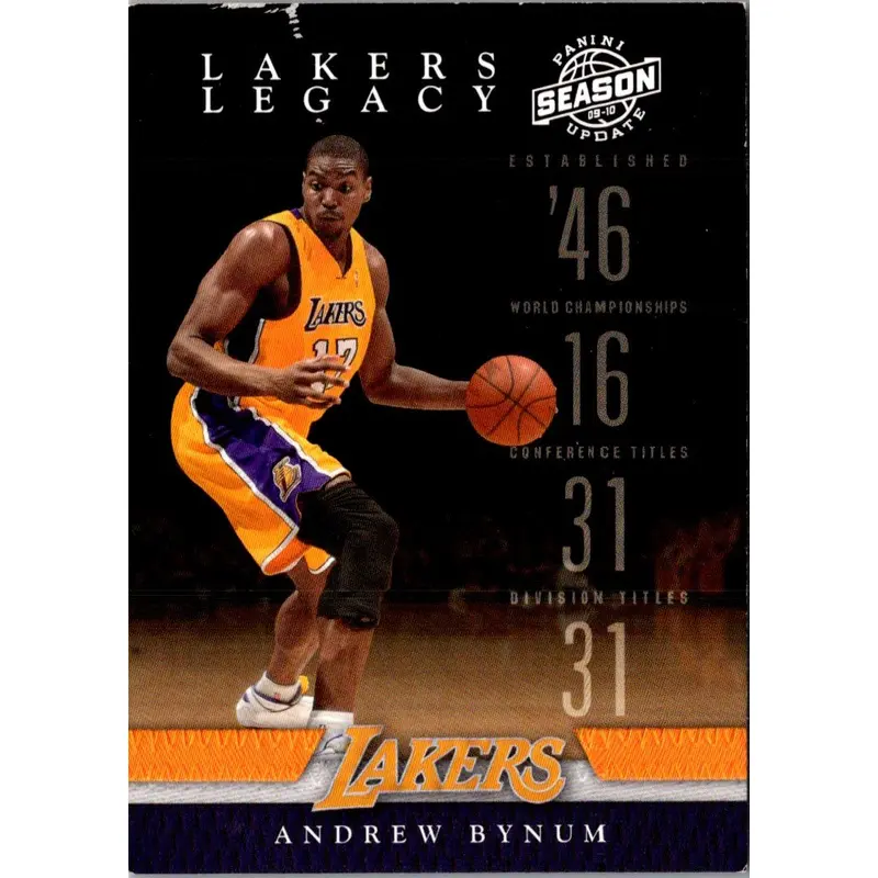 2009 Panini Season Update Lakers Legacy Andrew Bynum #10