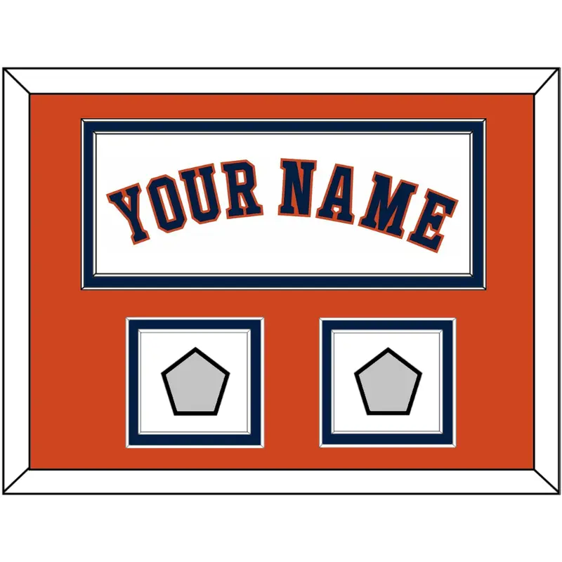 Houston Name & 2 World Series Jersey Patches - Home White - Double Mat 7