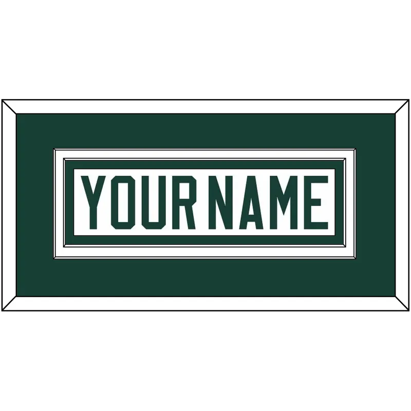 Michigan State Hockey Nameplate - Home White (2017-2019) - Double Mat 1